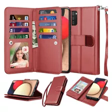 Funda Roja Tipo Billetera Para Galaxy A02s