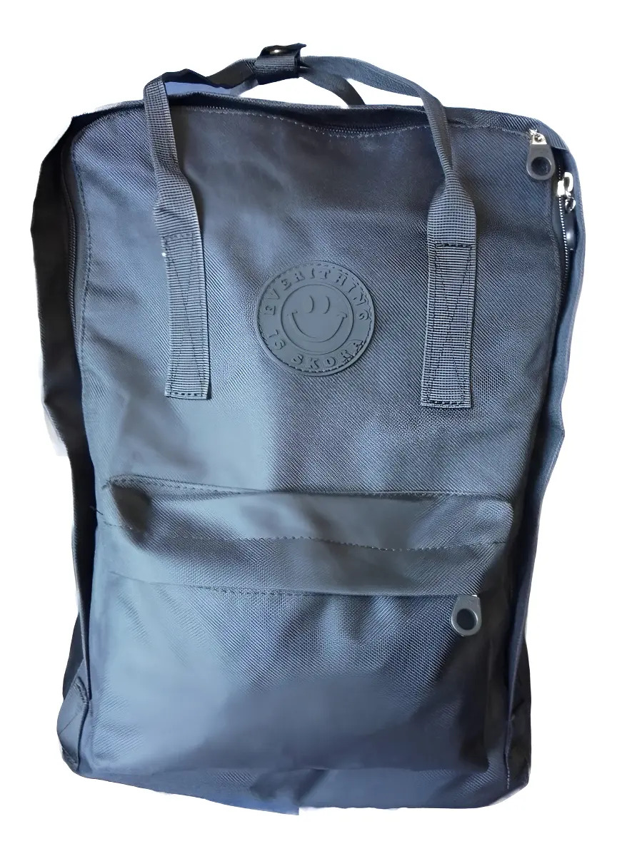 Mochila Espalda Skora 29437 Smile Urbana 17¨ Manija Cartera Color Negro Diseño De La Tela Lisa Liso