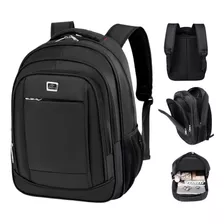 Mochila Masculina Esportiva Notebook Impermeável Reforçada Cor Preto