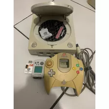Console Sega Dreamcast Lendo Cds + Dreamshell Com Sd Adapter + Vmu