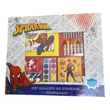 Gran Set De Actividades Spider-man Libro Stickers Pintar