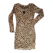 Tinly Road Bata Vestido Manga Larga Animal Print Mujer Xs