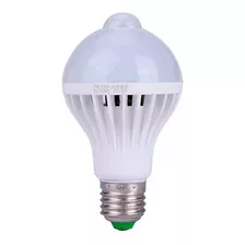 Lâmpada Bulbo Led C/sensor De Presença 9w Branco Frio Leia