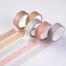 Juego De Cinta Washi Pastel, 5 Rollos De Cinta Decorativa Pa