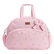 Bolsa Média Maternidade Floral Rosa Batistela Baby Cor Rosé