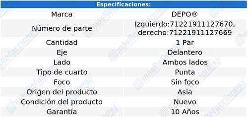 Par Cuartos S/foco Nissan Xterra 00-01 Depo Foto 4