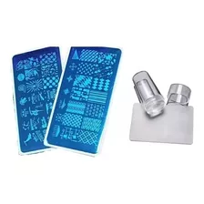 Estampador De Uñas Silicona + Espátula + 2 Placas En Acero