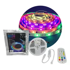 Fita Led Rgb 8mm Sinfonia Sequencial 8w 12v Ip20 5m