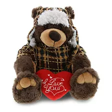 Dollibu Brown Bear With Clothes I Love You Valentines Stuffe