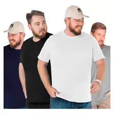 Kit 4 Camisetas Masculina Plus Size Básica Premium Sortida