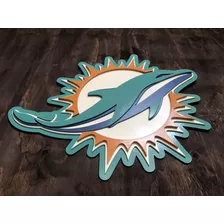 Miami Dolphins Logo, En Madera Mdf