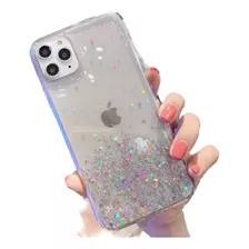 Carcasa De Silicona Gris Con Brillos Para iPhone 13, 13 Pro