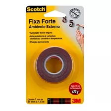 Fita Dupla Face Fixa Forte 24mmx1,5m Uso Externo Scotch 3m