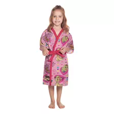 Roupão De Banho Infantil Aveludado Barbie Quimono Premium