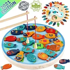 Juego De Pesca Magnético De Madera Para Niños