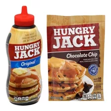 Kit Hungry Jack Massa Para Panqueca + Calda Maple Sryup