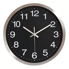 Relógio De Parede Silencioso Prata Em Alumínio 30cm