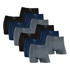 Kit Com 12 Cuecas Boxer Masculina Adulto Basica Sem Costura