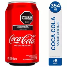 Coca Cola Lata 354ml Original Pack X 6 Latas