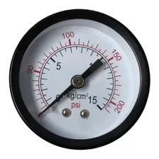 Manômetro Medidor De Pressão Horizontal 1/4 15 Bar 200 Psi