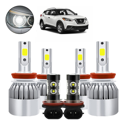 Para Nissan Kit De Luces Led 8000lm Luz Alta+baja+niebla Foto 10