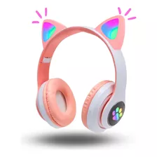 Fone Gatinho Sem Fio Led Bluetooth Infantil Orelha Gato Cat