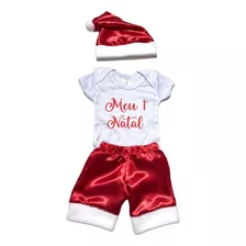 Body Bebê Natal / Papai Noel + Gorro De Papai Noel