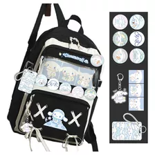 Mochila Kawaii Cinnamoroll Para Adolescentes Con Alfileres Color Blue25