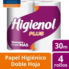 Papel Higienico Higienol Doble Hoja Plus 30 Mts 4 Un