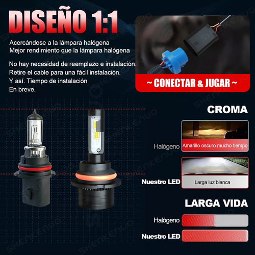 28000lm 50w Kit Focos Led 9007 Luz Alta Y Baja Para Dodge Foto 5