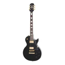 Guitarra Eléctrica EpiPhone Inspired By Gibson Les Paul Custom De Caoba Ebony Brillante Con Diapasón De Ébano