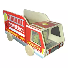 Camion Juguete Infantil Madera Bombero O Transporte Carga