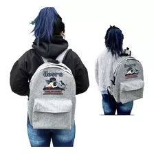 Mochila Color Gris De The Doors Rockera En Promocion 