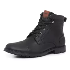 Bota Masculina Couro Forrada Garagem Lecas Preto 9150