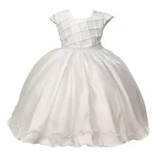 Vestido Infantil Branco Batizado Daminha Casamento Princesa 