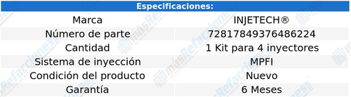 Repuesto P/4 Inyectores Accord 2.4l 4 Cil 08 Al 12 Injetech Foto 2