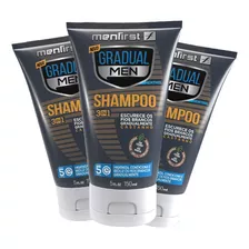 3 X Shampoo Gradual Men | Castanho, Cabelo, Menfirst Oficial