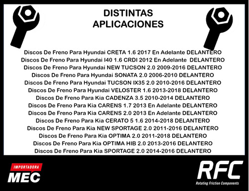 Discos De Freno Para Hyundai Sonata 2.0 2006-2010 Delantero Foto 2