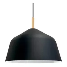 Colgante Campana 40cm Diseño Con Madera Apto Led E27 Deco