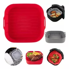 Forma De Silicone Air Fryer Fritadeira Antiaderente Quadrada