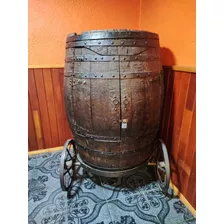 Barril Antiguo, Barcito De Hierro Y Madera. 