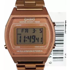 Relógio Casio Vintage B640 Rose Cobre Alerta Piscante Timer