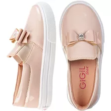 Tenis Menina Infantil Slip-on Laço Pedra Coração Promoção