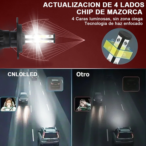 H4 9003 Kit De Faros Led De 4 Lados 20000lm 55w Para Toyota Foto 6