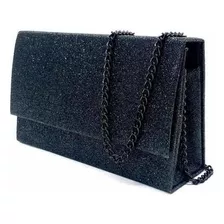 Bolsa Brilho Glitter Clutch Casamento Madrinha Formatura Cor Preto Glitter Shine