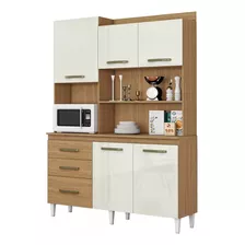 Cozinha Compacta Mila 5 Portas 3 Gavetas Atacama/off White -