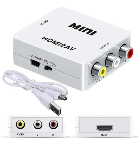 Adaptador Hdmi A Rca Av 1080p Convertidor De Audio Y Video