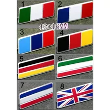 Par De Emblema Em Metal Bandeiras Alemanha França Itália