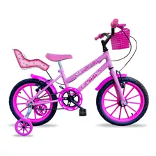 Bicicleta Infantil Princesa Aro 16 Bella Cadeira De Boneca
