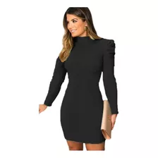 Vestido Tricô Modal Evangélica Feminino Manga Longa Bufante